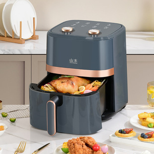 Yamamoto Air Frying Pot 6L Large Capacity Mechanical Double Knob Multifunctional Non-Frying Pot Potato Chip Machine Home New