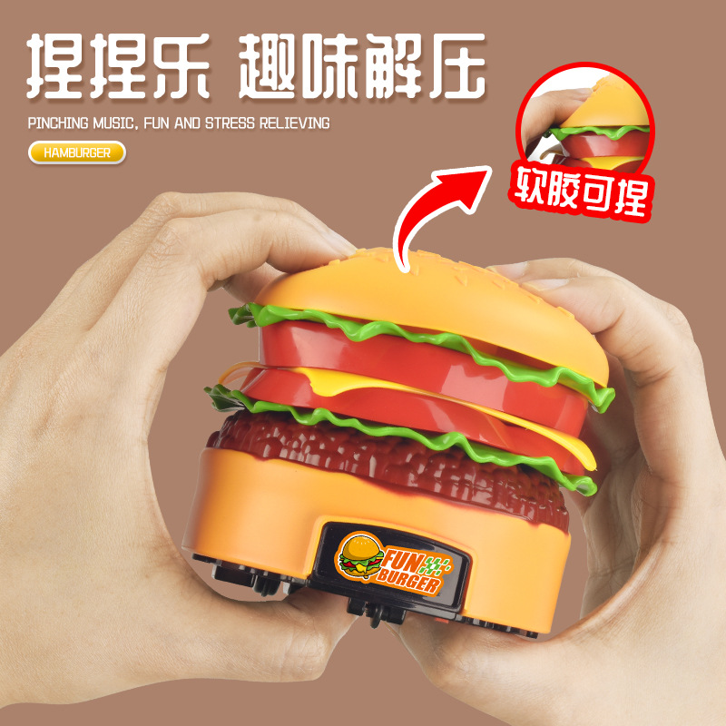 Niños DIY hamburguesas eléctricas coche de control remoto desmontaje divertido simulación sándwich descompresión coche de juguete puzzle