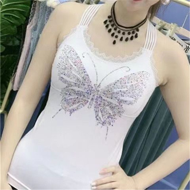 弾力ストラップ夏の白い修身ネット赤女性シャツベスト女性中国風ストラップベスト女性|undefined