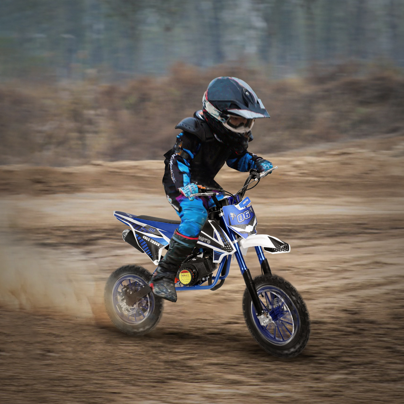 Cross-Border Export to North America Epa Four-Stroke Two-Stroke 49Cc Double-Row Mountain Motorcycle Small Kidsren's Off-Road Motorcycle