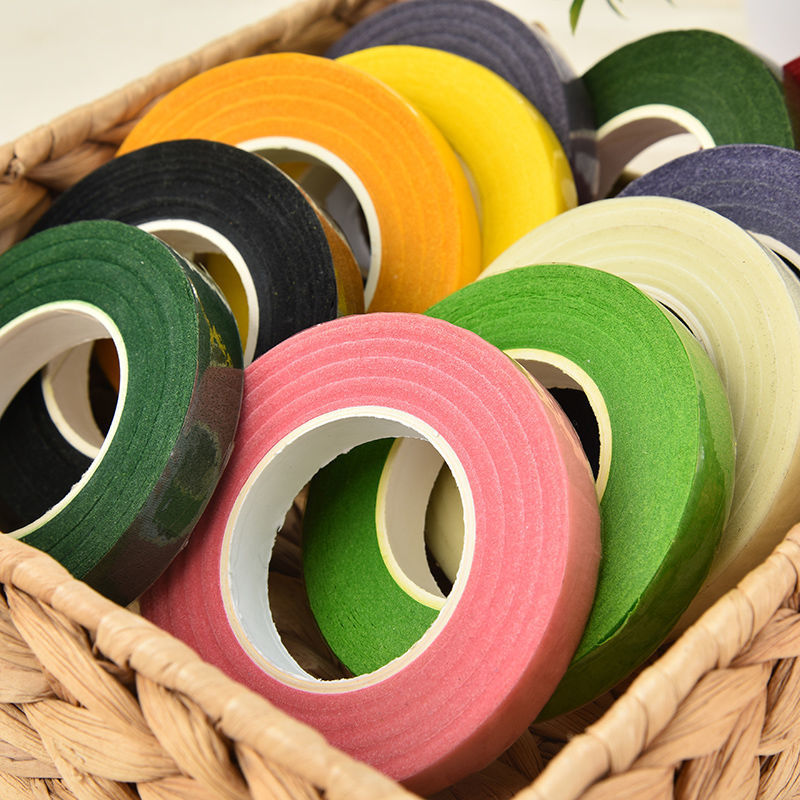 花艺胶布绿胶带纸透明手工花diy婚车用无痕玫瑰鲜花花束材料包花