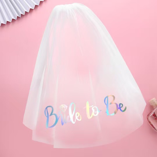 Bride to be新娘头纱新娘派对轻纱礼服拍照头饰头纱白Bride Veil|undefined