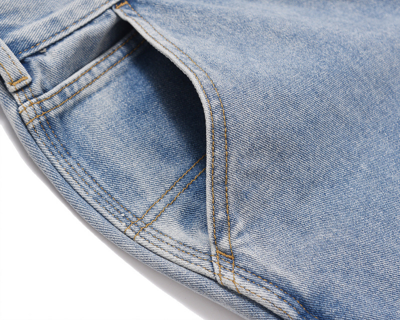 Men's Jeans Washed Vibe Style Loose Fit With Patch Pocket Detail_voghion.com