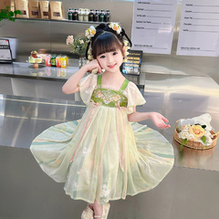 Girls' Hanfu Skirt Summer Dress Little Girl Summer Ancient Style Ruqun Super Fairy Baby Dress June 1st Performance Costume