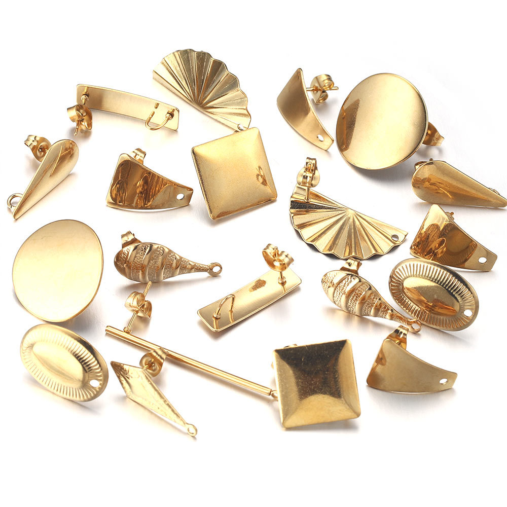 10 PCS/Package Metal Solid Color Ear Stud Accessories IG Style Simple Style display picture 1