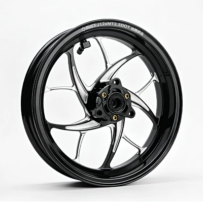 DUCI exclusive Twin Star 12-inch 2.5-inch wheel hub for Niu Ninebot, upgraded front wheel hub (Motorcycle wheel hub) - exclusive-twin-star-wheel-12-inch-25-black-with-free-aluminum-alloy-valve