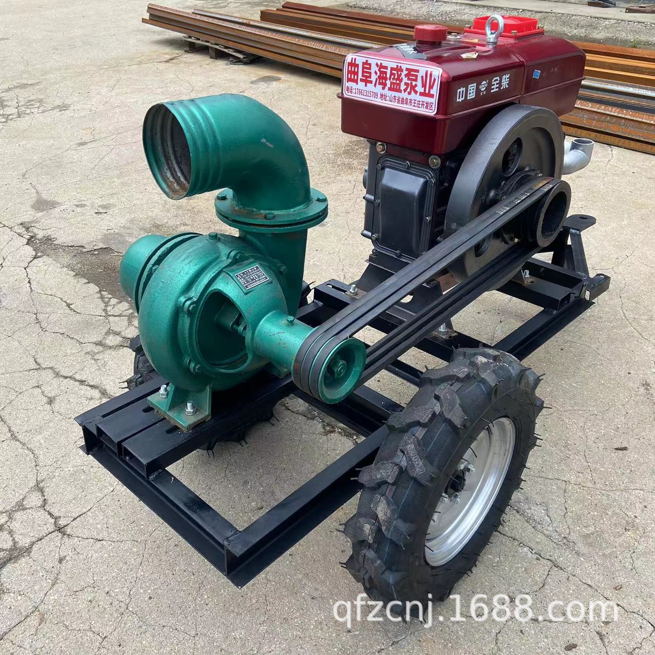 柴油机水泵机组 农用高扬程排污防汛灌溉抽水泵 水冷六寸离心泵