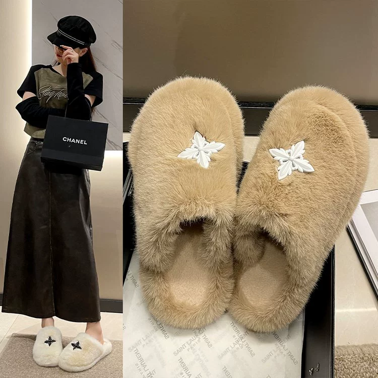 Модные Повседневные тапочки Niche, женские осенне-зимние плюшевые теплые пушистые тапочки на флисовой подкладке 2023 г.