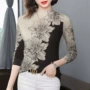 修身长袖显瘦印花上衣