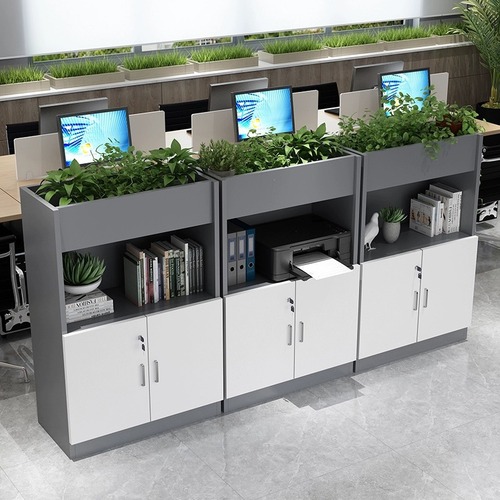 Office partition cabinet, green plant cabinet, file cabinet, partition cabinet, document cabinet, flower trough cabinet, storage cabinet, wooden low cabinet, white edge cabinet