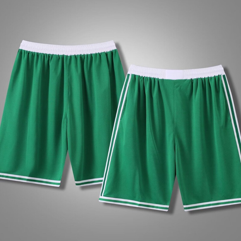 Light Plate Celtic Basketball Pants Adult Team Game Training Shorts Bilateral Pocket M-5XL