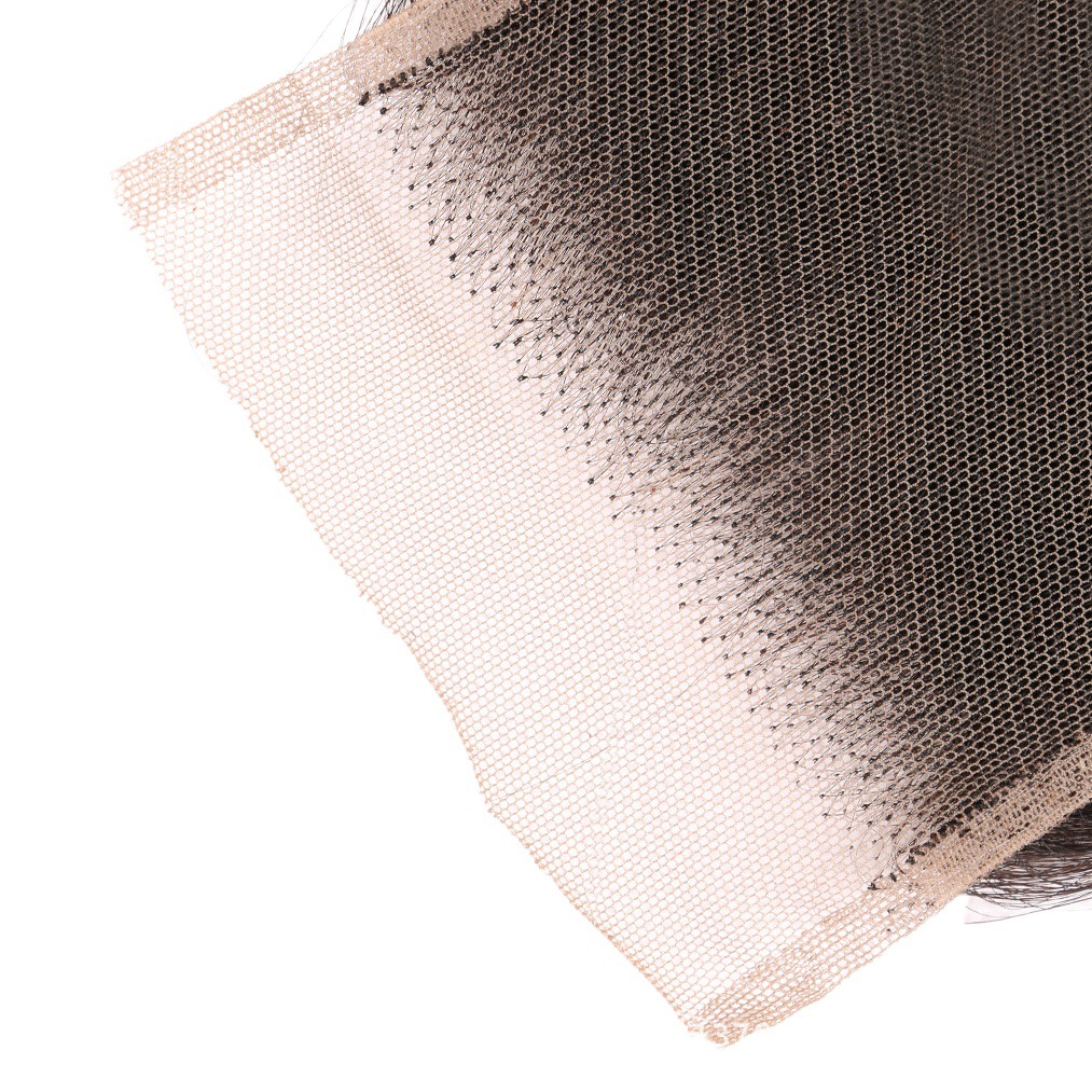 4x4 Cierre suelto onda profunda encaje bloque de pelo Cierre de cabello humano real Peluca de pelo