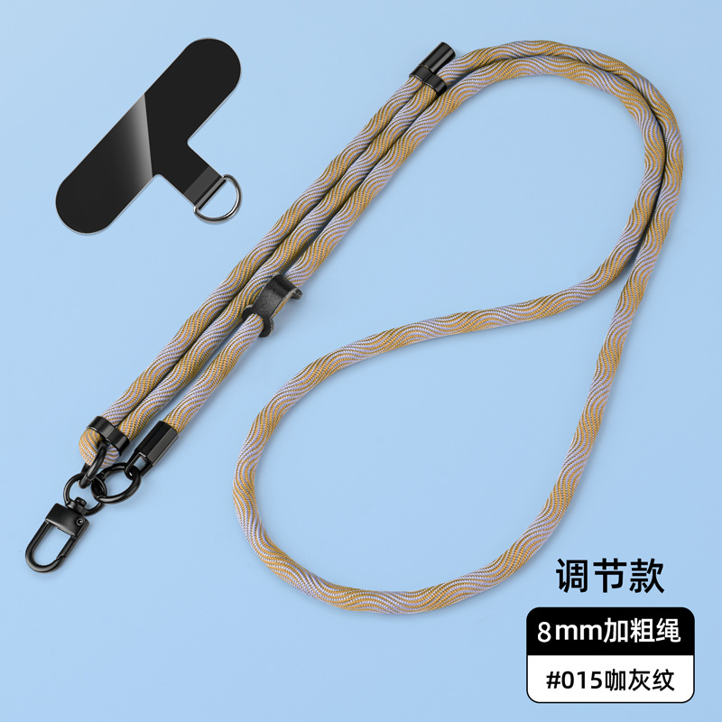 Cordón para teléfono móvil de 8mm, cuello colgante, mensajero, muñeca, eslinga de nailon resistente, cuerda anti-pérdida, longitud ajustable, espalda
