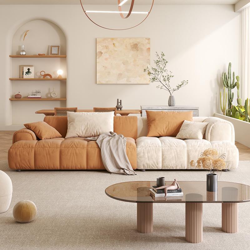 Sofá tecnología muebles de tela pequeño apartamento sala de estar simple moderno estilo crema concubina imperial esquina combinación sofá de tela