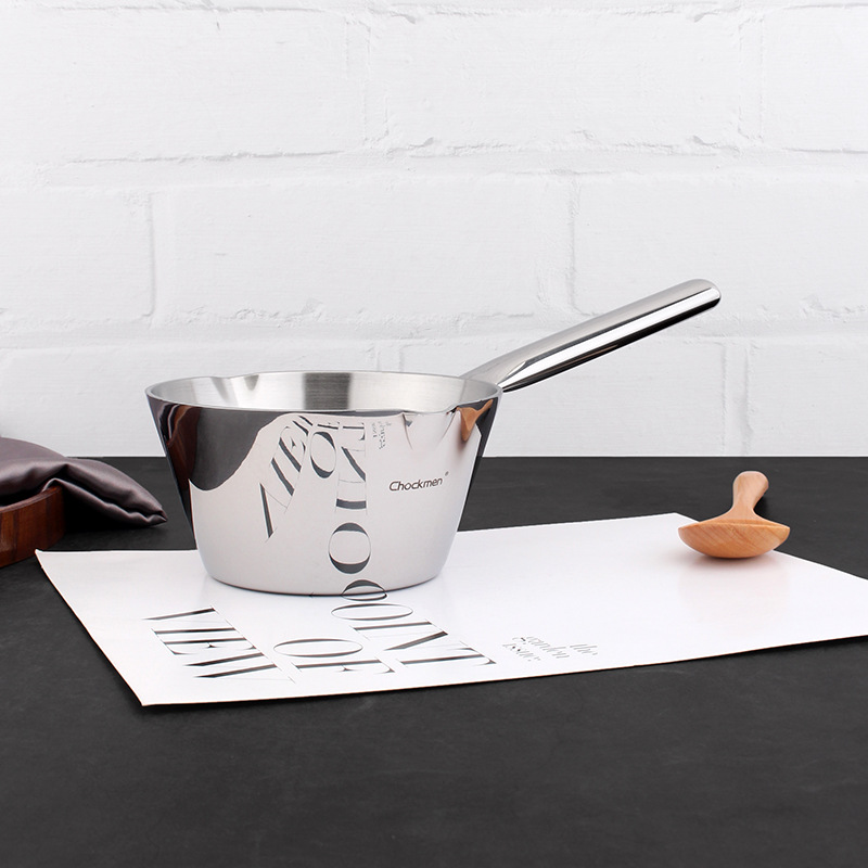 Chockmen Zhuo Deming 18 / 10 aceite de acero inoxidable mini olla de aceite caliente casera pequeña olla de leche con mango