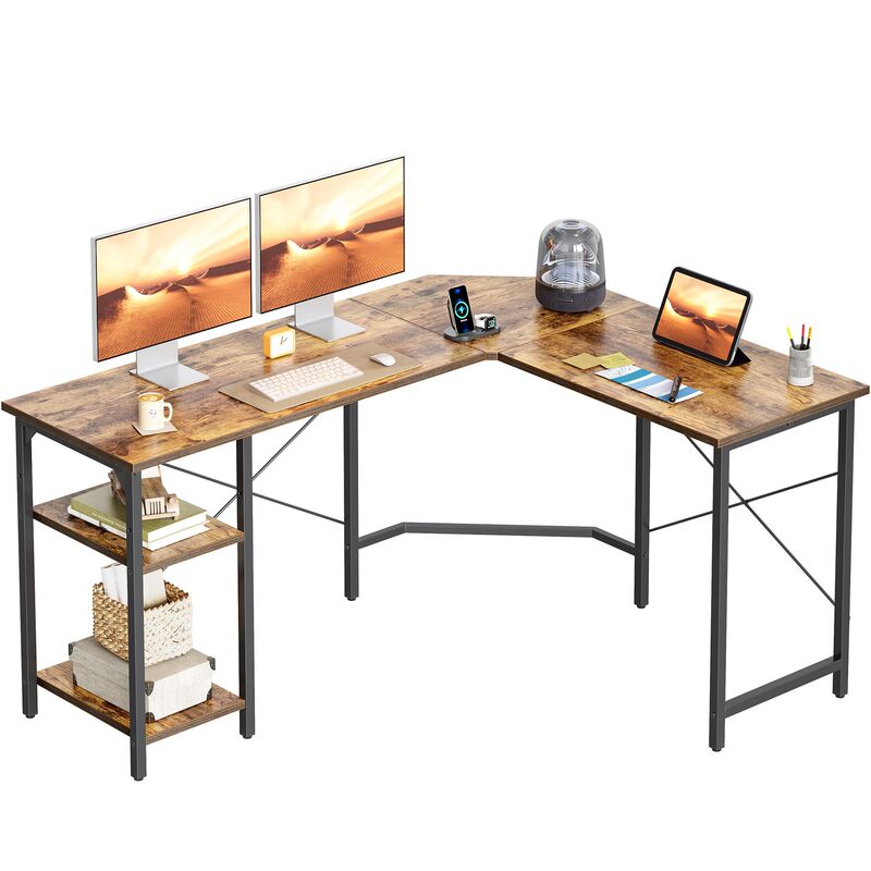L-Shaped Desk, Large Computer Desk, Double Gaming Desk, Home Office Desk, Assembled Export Factory Widened Version