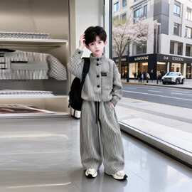 【原版面料】两件套男童套装中大童衣服儿童装春秋季帅气时髦外穿