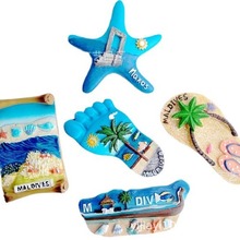 原单旅游马尔代夫希腊纳克索斯岛海景海洋星立体磁贴纪念品冰箱贴