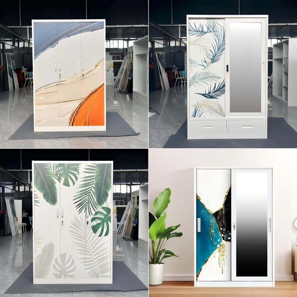Comercio exterior transfronterizo engrosado armario de impresión de acero doméstico deslizante armario de puerta corredera dormitorio de niños armario personalizado image 3