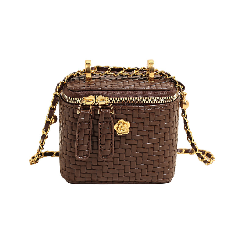 Nuevo mini trenzado bolso de cadena de mujer nuevo nicho nuevo bolso de caja universal lujoso bolso de hombro simple