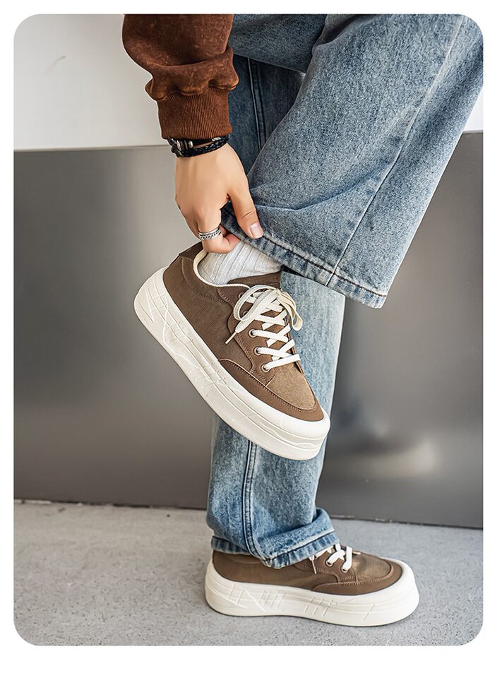 Giày sneaker nam cổ thấp đế dày tăng chiều cao, chống trượt, chống mài mòn, phong cách thể thao casual — AA 01m Hạnh nhân, AA 01m cà phê, AA 01m Đen chi tiết 14