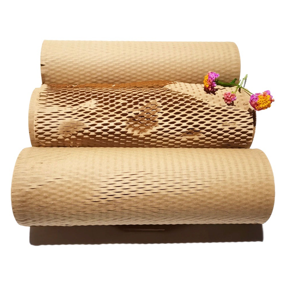 Papel de embalaje de panal regalo expreso bolsa neta de embalaje papel de panal degradable amortiguación panal malla papel Kraft