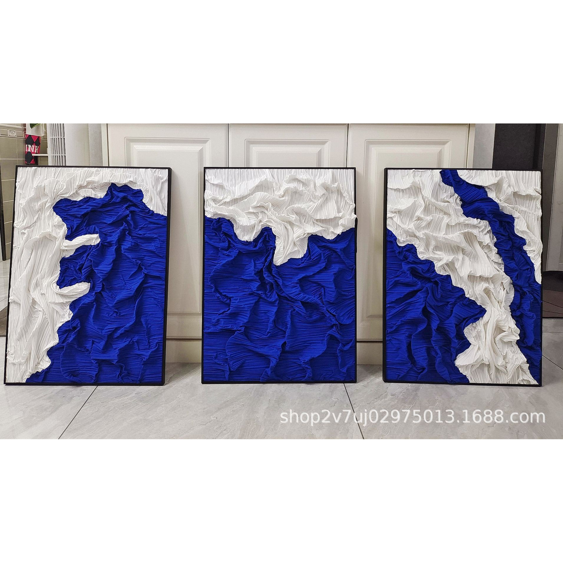 三宅一生シワ生地布地diy三宅一生背景装饰画圧シワ生地レモン布坊