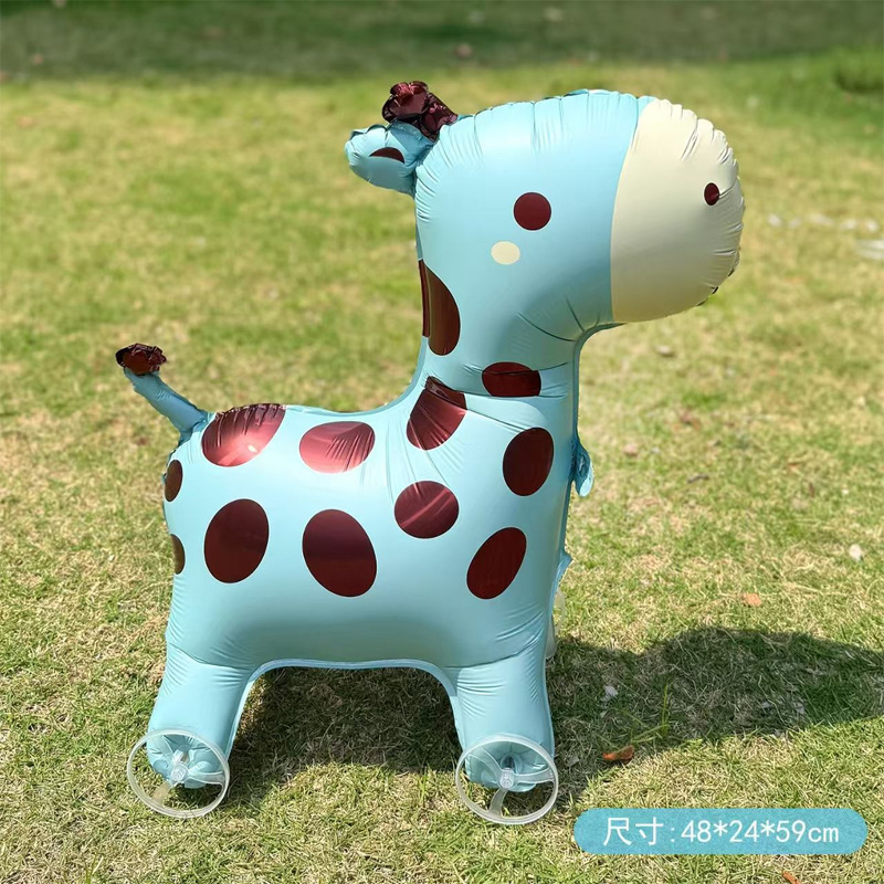 漫画インターネット有名人動物歩くホイール付きバルーン卸売子供の誕生日パーティーの装飾小道具屋外おもちゃ|undefined