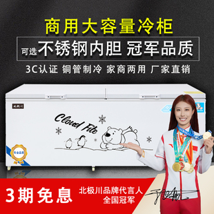Arctic River Intelligent Energy-Saving Large Freezer Commercial Household Large Capacity Horizontal Freezer Fresh-Keeping Freezer Refrigerator Appliances