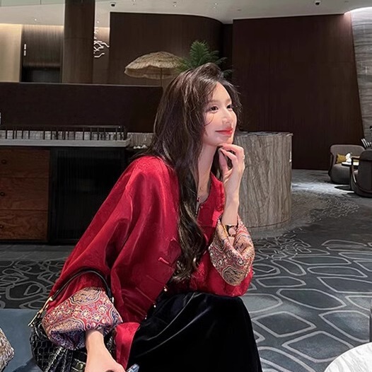 红色新中式国风外套女春秋季新款高级感唐装高端盘扣时尚上衣|undefined