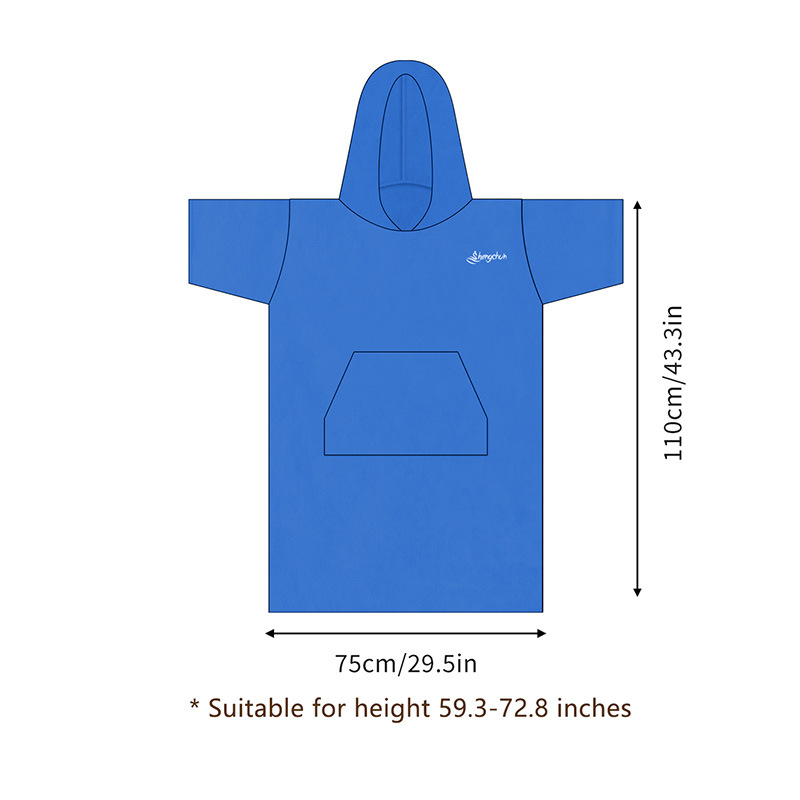Solid Color Beach Robe Ultra-Fine Fiber Absorbent Quick-Dry Cape Solid Color Changing Robe Cape Beach Robe
