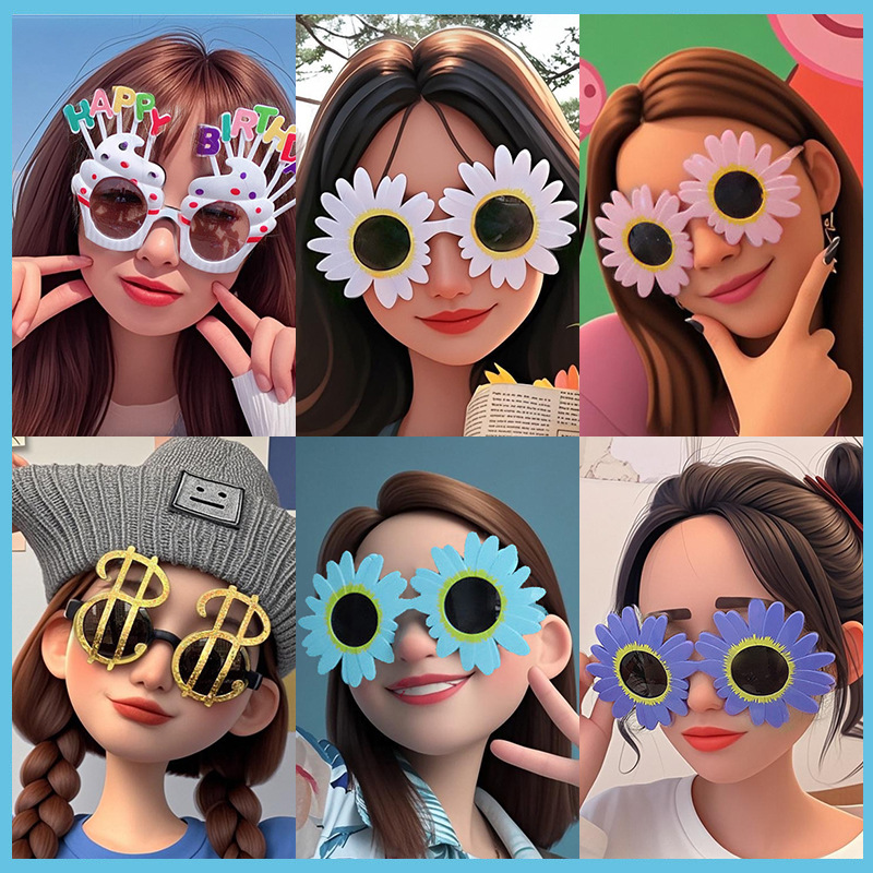 Al por mayor Pequeño Libro Rojo gafas boda cumpleaños fiesta divertido gafas flor pastel foto decoración props