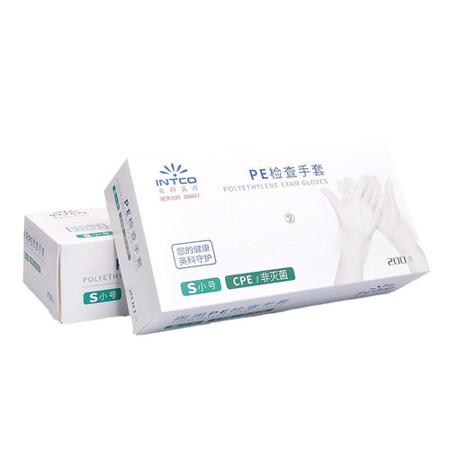 Inco Medical Disposable Food Grade CPE Gloves Beauty Hairdressing Sanitary Film Dining Gloves 200 Pairs