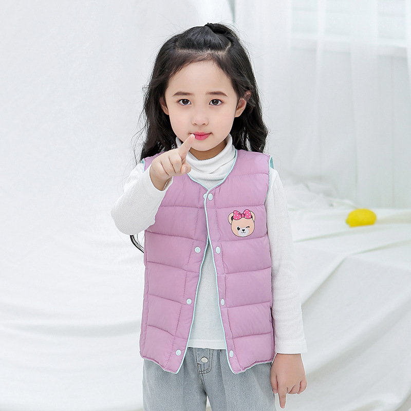 Chaleco de algodón para niños Chaleco de algodón ligero para niños Chaleco cálido para niñas Chaleco de bebé medio y grande niños Otoño e Invierno ropa exterior
