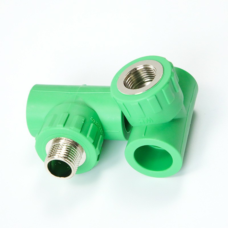 PPR tubería de agua del grifo igual diámetro reduciendo tee calefacción de agua accesorios de fusión en caliente tee alambre interno y externo Ventas Directas Conjuntas DE LA Fábrica