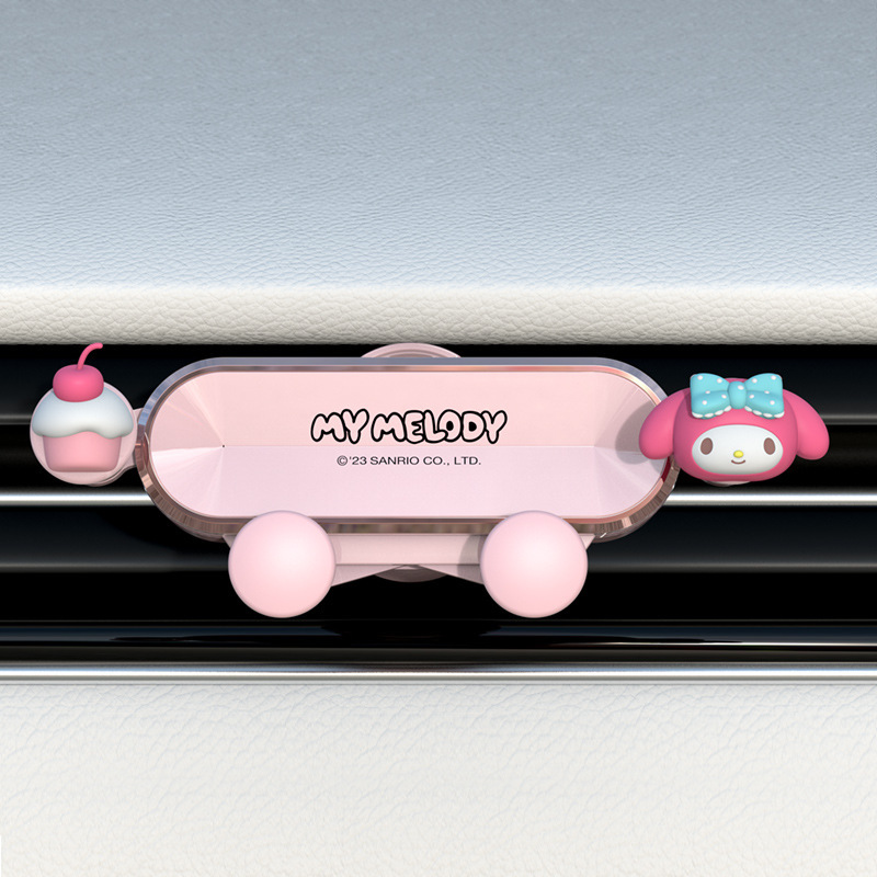 Hellokitty soporte para teléfono móvil para automóvil dibujos animados creativo salida de aire para automóvil navegación soporte de gravedad universal