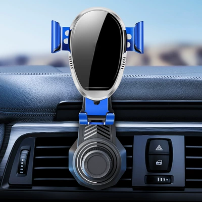 Support Fixed Air Outlet Universal – Car phone holder - blue-long-hook-clip-small-speaker