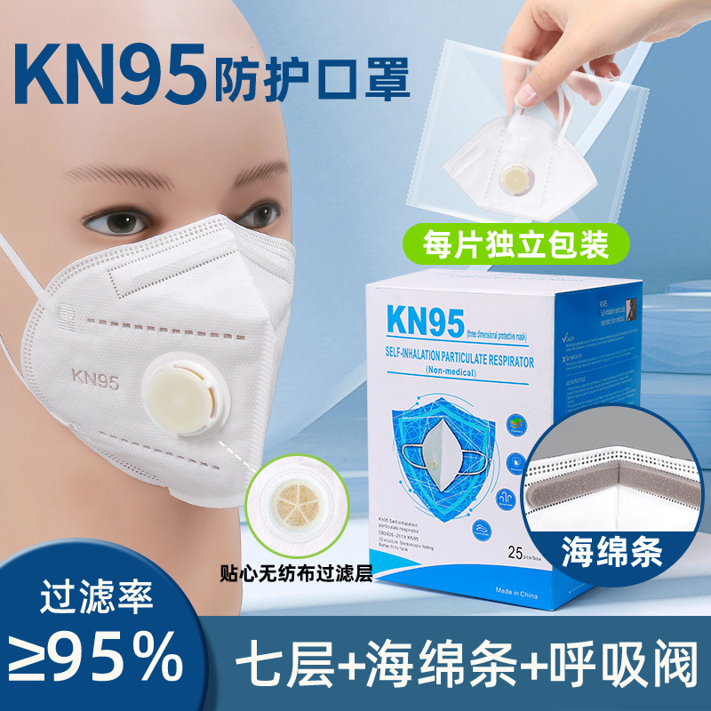 Kn95 protección desechable 3D máscara de polvo industrial estereoscópica n95 máscara empaque independiente envío libre al por mayor