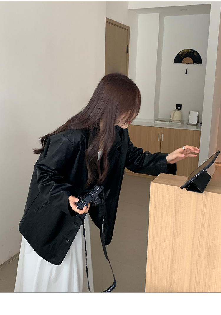 MOXI十三行女装皮衣外套女2024春秋新款韩版女式夹克PU皮夹克上衣详情25