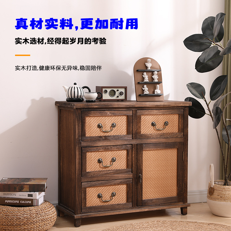 Gabinete de comedor antiguo retro, gabinete de muebles de casa de familia, gabinete de decoración de campo americano, accesorios de fotografía, gabinete de porche, gabinete doméstico