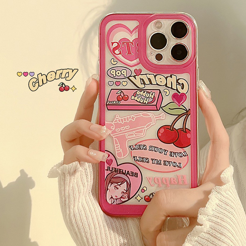 Girl Illustration 14 Suitable for iPhone 16 Pro Phone Case Apple 17 Sweet Cool XS Silicone Xr Soft Case 11/12 Transparent