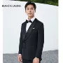 宴会男士黑色盘扣礼服