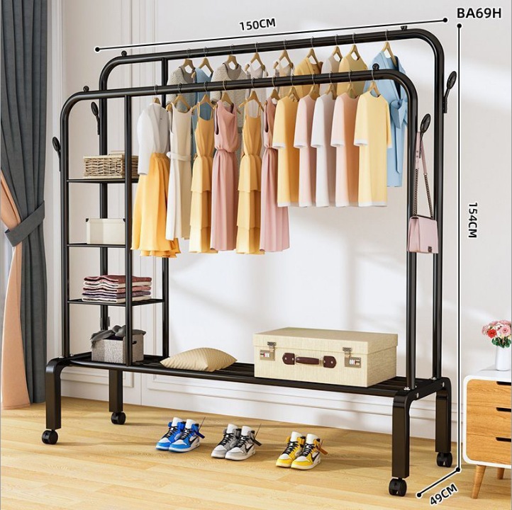 150 블랙 [양극삼면망] 더블 행잉옷