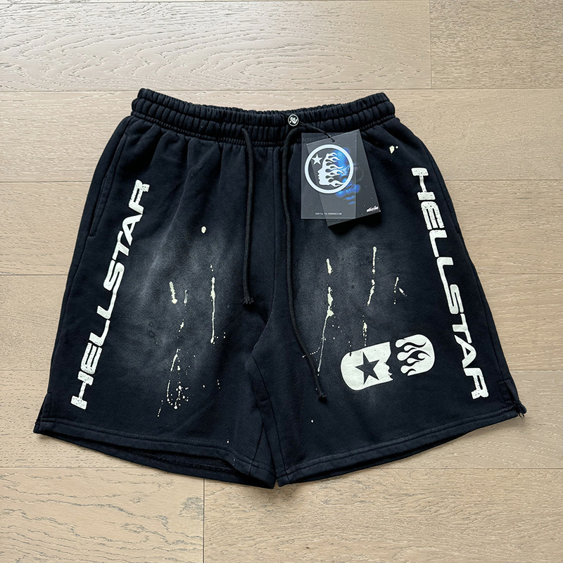 セイントヴィンテージ 正しいバージョン ウォッシュ加工 ダメージショーツ 5分丈パンツ ハイストリート パンクロックパンツ|undefined