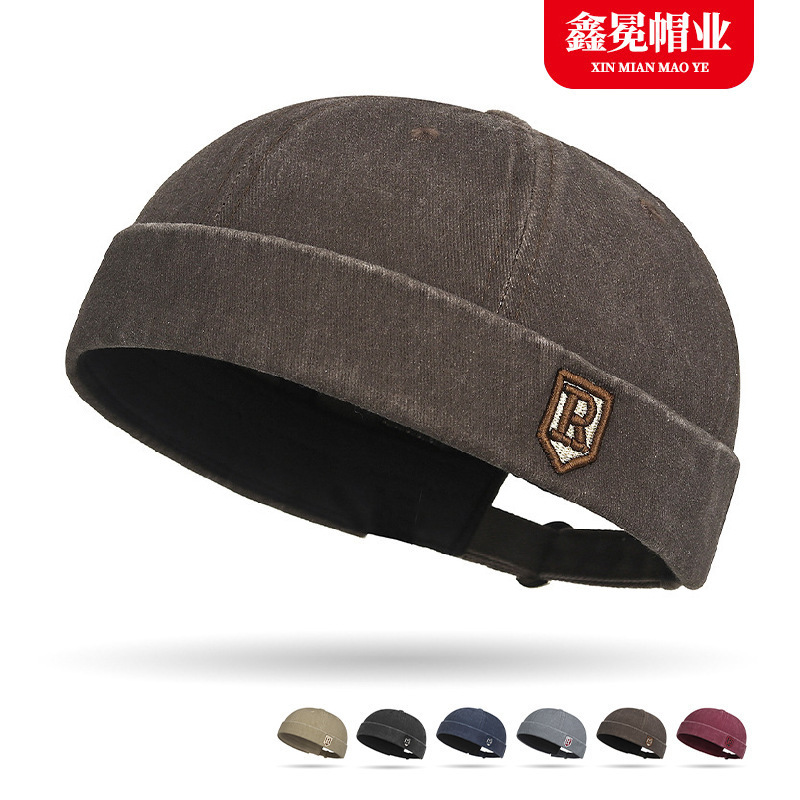 Cross-Border Hot-Selling Hats for Autumn, Men's Fashion Versatile Beanie Hats, Vintage Landlord Hats, Hip-Hop Trendy Brimless Hats