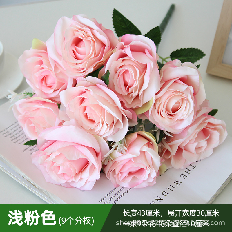 9-rama de luz Rosa gran Manojo de Rosas