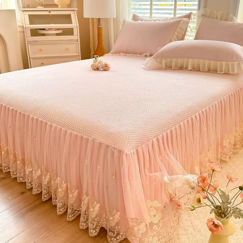 Mat, summer duvet, double-layer silk set, 4 piece set, lace dress, 3 piece set