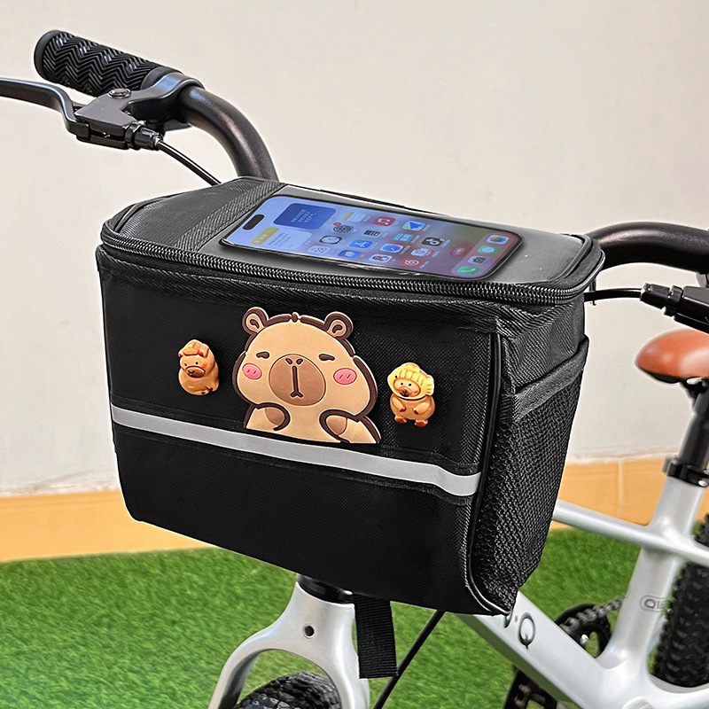 自転车前置きハンギングバッグ可爱いカートゥーンカピバラ电车大容量自転车サイクリング置物収纳バッグ|undefined