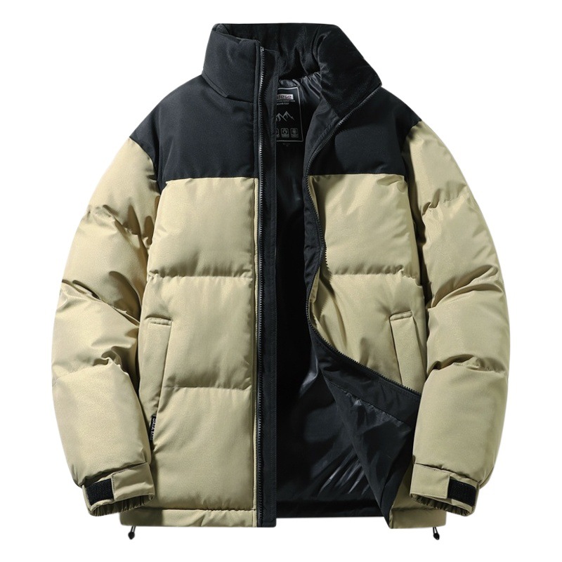 Abrigo de invierno de los hombres de la nueva capa de invierno de algodón acolchado de los hombres cálido engrosado abrigo de algodón acolchado de moda abrigo de pan cuello de terciopelo de algodón acolchado mujeres