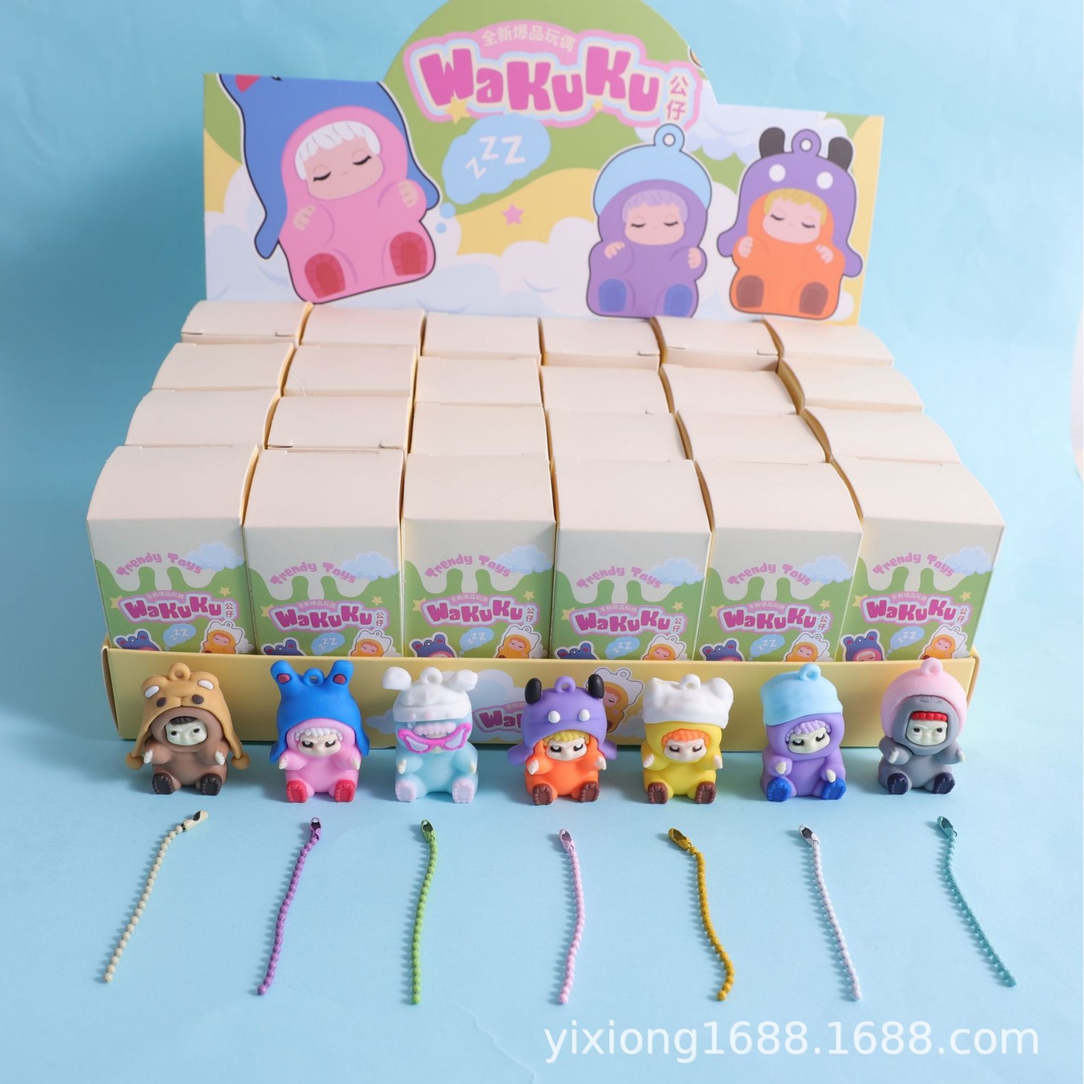 Nuevos productos Wakuku tide diversion party series macaron blind box adornos muñecos accesorios de juguetes 24 cajas explosivos transfronterizos image 5